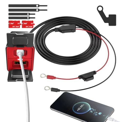 Chargeur USB pour moto sur guidon réglable et antivibrations pour longs trajets
