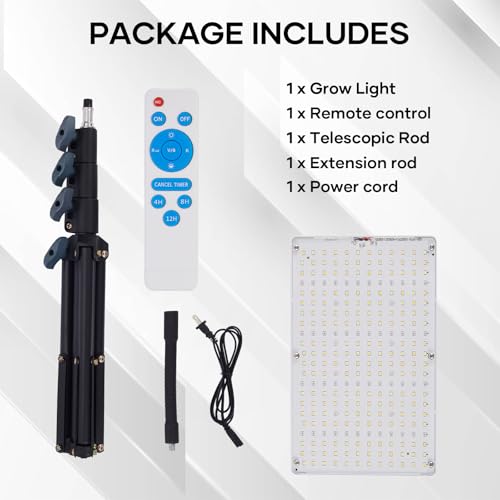 Plant Grow Light indoor,264 LEDs Full Spectrum Plant Light with Adjustable Tripod Stand with Remote Control and Auto On/Off Timer Function,Grow Lamp for Indoor Plants Greenhouse Veg Bloom Hydroponic — view 6