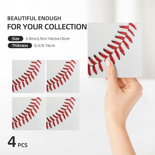 Dessous de verre céramique baseball : cadeau idéal pour passionné - 4