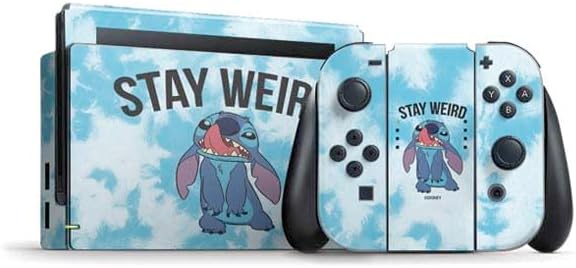 Skinit Decal Gaming Skin Compatible with Nintendo Switch Bundle - Officially Licensed Disney Lilo and Stitch Stay Weird Design