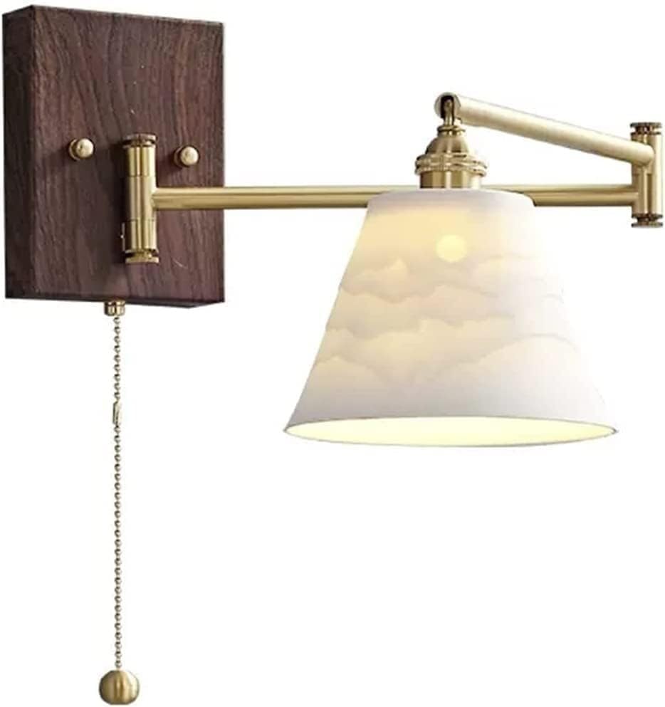 シーリングライト, ウォールランプライトリビングルームベッドルームベッドサイド読書ランプ全銅ストリップスイッチウォールランプ壁照明L