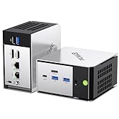 GMKtec Mini PC Ryzen 5 PRO 6650H (Supera 5825U, 6C/12T fino a 4.5GHz), Dual 2.5GbE LAN, 16GB DDR5 RAM + 512GB PCIe SSD, M8 Mini Computer Desktop, Oculink, USB4, HDMI, USB-C per Ufficio/Gaming/Casa