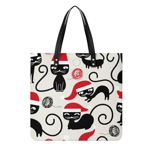 Sac à main chat noir grand tote bag en tissu pour vos voyages et sorties