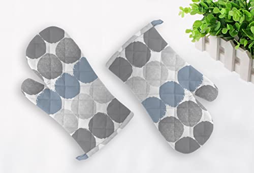 Image of Oasis Home Cotton Shell with Inner Polyester Printed Glove Set - Grey Coin (Pack of 2)