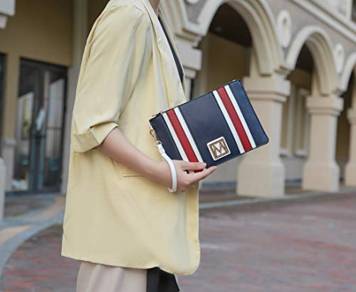 Conjunto de 2 piezas MKF: bolso tote para mujer y monedero, bolso de mano de cuero sintético PU con asa superior y correa para hombro miniatura 3