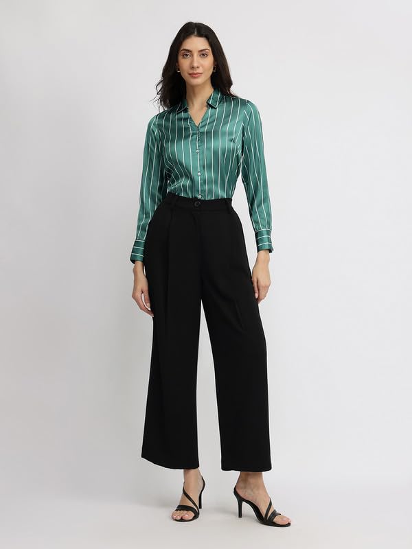 Image of FableStreet Women Shirts | Comfort Fit Spread Collar | Premium Satin Fabric for Formal, Business Casual