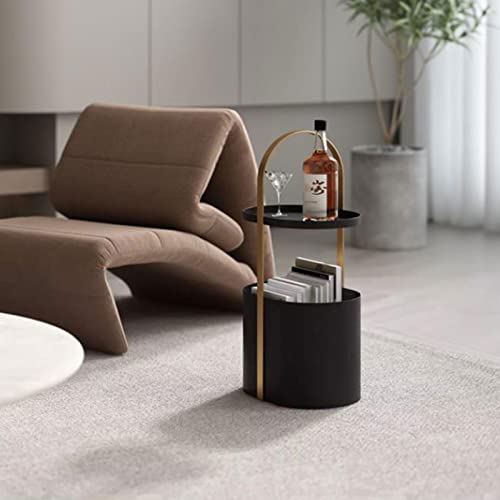 Table basse en métal for salon au design minimaliste chic noir et or