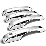 A-PADS Compatible with(Just Overlay Stick on, NOT for SNAP in Replacement) Chrome Door Handle Cover for 05-06 07 08 09 2010 Chrysler 300+C/Sebring 07-11 /Town & Country 08-16- W/O P Key