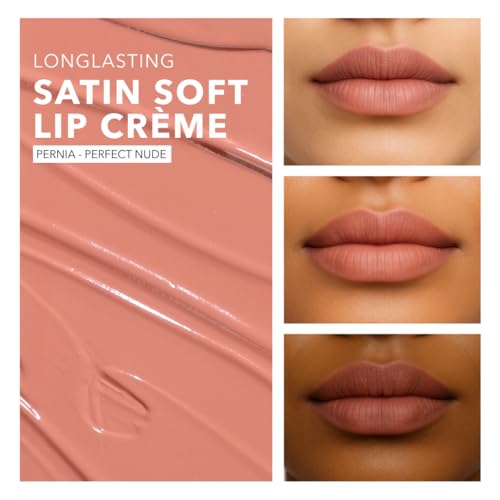 Image of SIMPLYNAM Satin Soft Lip Creme | 1 Swipe Full Coverage | Hydrating, Creamy Matte Finish | 6-8 Hour Stay | Transfer-Proof & Smudge-Proof | Infused with Peptides & Squalane | Vegan | Pernia - Perfect Nude
