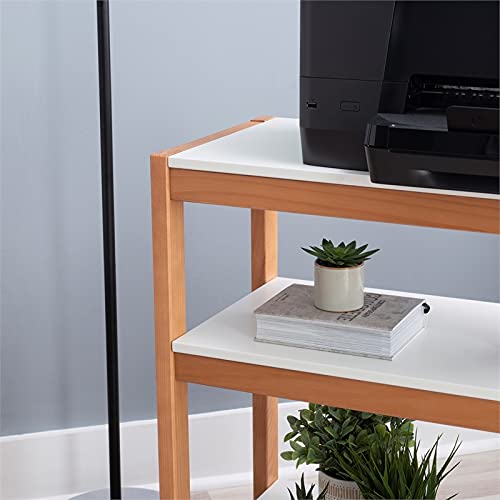 Linon Brock Wood Low Bookcase In White And Natural #TOP7