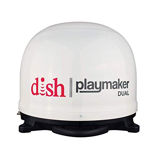 Winegard PL-8000 White Dish Playmaker HD Satellite Antenna Dual Receiver Capability, Optional RV