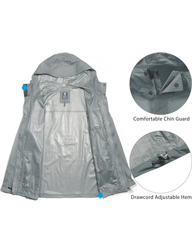 Image of Little Donkey Andy Men's Waterproof Rain Jacket Coat, Lightweight Raincoat Windbreaker with Hood for Golf Hiking, UPF 30
