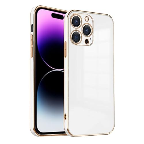 ZNX\ZENIX iPhone14 ProMax ケース iPhone14promax ケース TPU おしゃれ バンパー型 ケース ストラップホール かわいい くすみカラー ゴールド 大人 ZX-milky2 (iPhone14 Pro Max (6.7), ホワイト)
