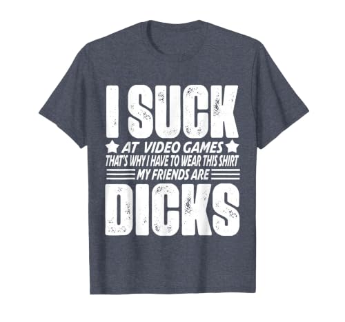 I Suck at Video Games Loser Trophy T-Shirt, Men, Heather Blue, 6X-Large