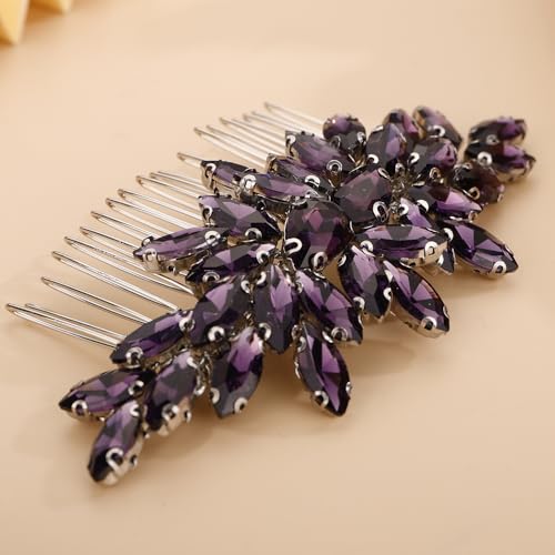 Peine Octwine para boda con cristales decorativos miniatura 2