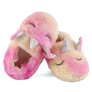 KAKU NANU Toddler Kids Slippers Cute Animal Cartoon Shoes Girls Boys Warm Fleece Winter Household Slippers