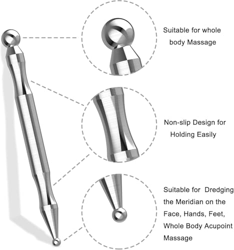 Image of Acupuncture Pen, Facial Reflexology Tools Stainless Steel, Trigger Point Massager Tool, Deep Tissue Massage Tool 1 pcs (New Desgin)