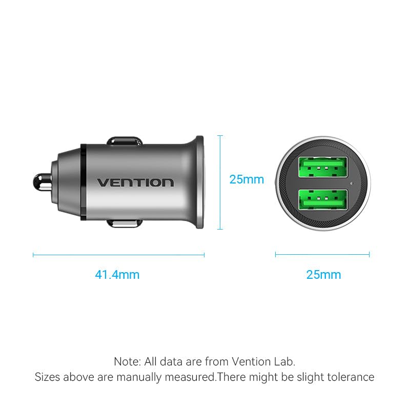 Cargador de coche vention ffah0/2xusb/30w