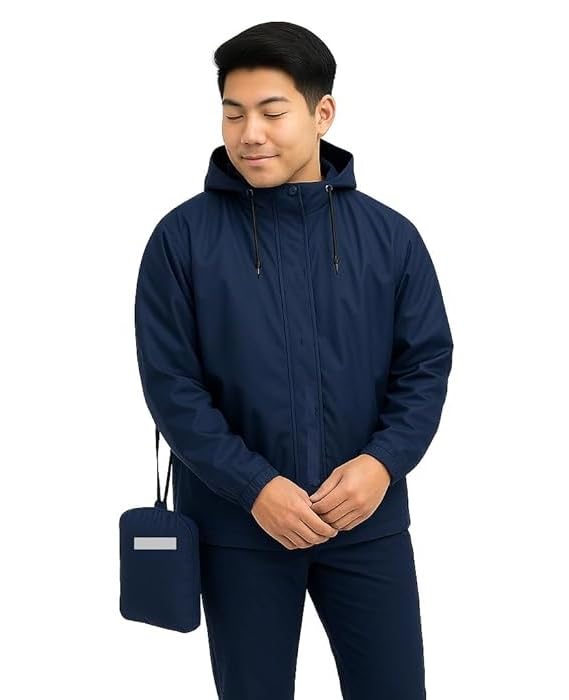 4v1 Waterproof Raincoat for Men | Lightweight & Durable Rain Jacket with Hood | Windproof & Breathable | Travel-Friendly, Bike & Motorcycle Use | E19-picture-32