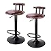 FATIVO Sgabelli bar vintage industriale, sgabelli cucina moderni set 2 sedia alta da bar con schienale sgabello da bar regolabile girevole con poggiapiedi sedia per cucina sgabello cucina rosso vino