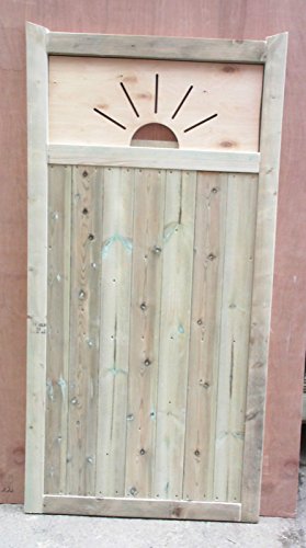 Smileswoodcraft Wooden Garden Gate Made To Measure Bespoke Gates Sun Gate (106cm (W) x 180cm (H) x 5cm (D))