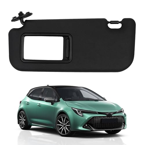 Dasbecan Black Left Driver Side Sun Visor with Vanity Mirror