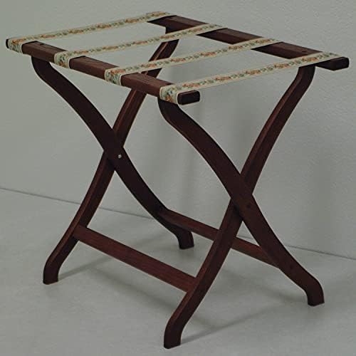 Wooden Mallet Designer Curve Leg Luggage Rack, Mahogany