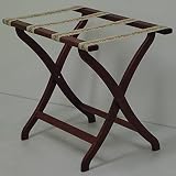 Wooden Mallet Designer Curve Leg Luggage Rack, Mahogany