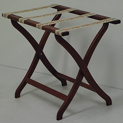 Wooden Mallet Designer Curve Leg Luggage Rack, Mahogany #TOP7