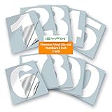 White Vinyl Numbers Stickers - 3 Inch Self Adhesive - 2 Sets - Premium Decal Die Cut and Pre-Spaced for Mailbox, Signs, Window, Door, Cars, Trucks, Home, Business, Address Number, Indoor or Outdoor