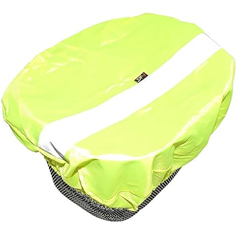 P4B | Bicycle Basket Cover | Front Bicycle Basket Rain Cover | Water Resistant and with Reflective Stripes | Neon yellow Cover