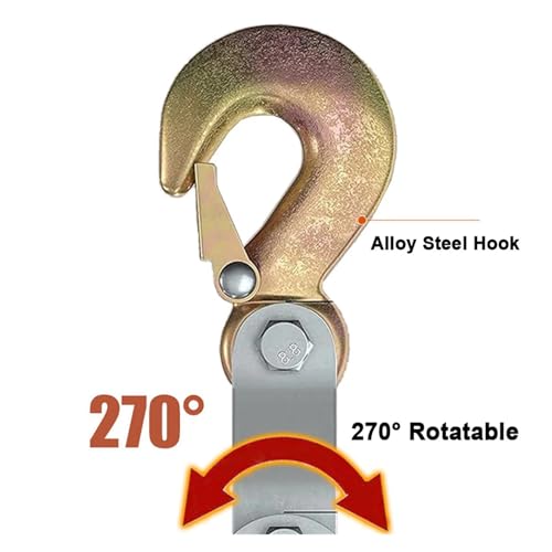 Poulie industrielle rotative à 270° en polyéthylène robuste pour câble de levage