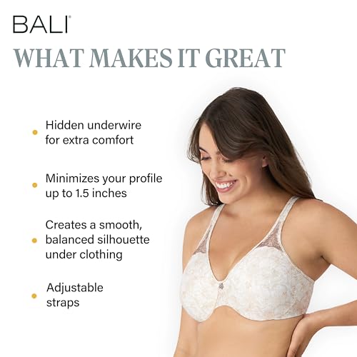 Image of Bali Women's Minimizer Bras for Women - Passion for Comfort Underwire Bras - Adjustable Support, Plus Size Women