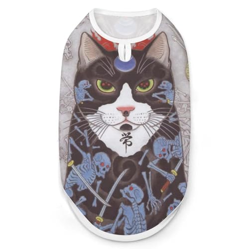ペット服 和風 浮世絵 猫柄 犬服 ペットウェア Tシャツ パーカー 袖なし 犬の服 タンクトップ タンクトップ クールベスト 通気性 ファッション S-2XL
