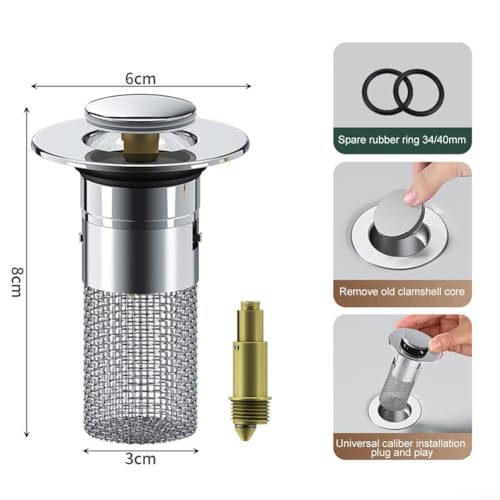 Colador desagüe de acero inoxidable ajustable 34-40 mm miniatura 3