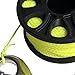 Pegciuho 3inch Scuba Equipment Diving Ree 30 Meter Nylon Line Accessory Stainless Steel Double Hook, Fluorescent Yellow