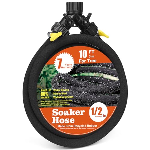 MHMHM Soaker Hose for Tree Heavy Duty 10 FT Garden Ring Hose with Y Splitter (10FT)