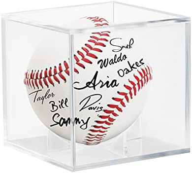 Baseball Display Case Acrylic Cube - UV Protected Acrylic Baseball Holder, Display Case for Autographed Baseball, Tennis Ball, Golf Ball, Billiard Ball, Memorabilia Display Cases (1)