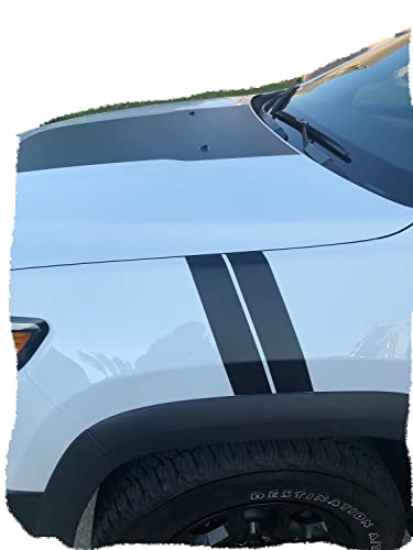 Generic PAIR 3"" Hash Mark Stripes FIT all Year and Model Jeep Cherokee (Matte Flat Black)
