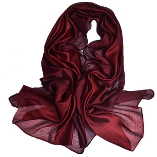 Cotton Silk Scarf Elegant Soft Wraps Color Shade Scarves for Women all year round4