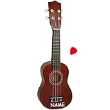 alles-meine.de GmbH Ukulele - aus Holz - Motiv & Farbwahl - dunkel braun - inkl. Name - 55 cm / 21 inch - Klassik - akustische - Kinder & Erwachsene - mit Plektrum - 4 Saiten / S..