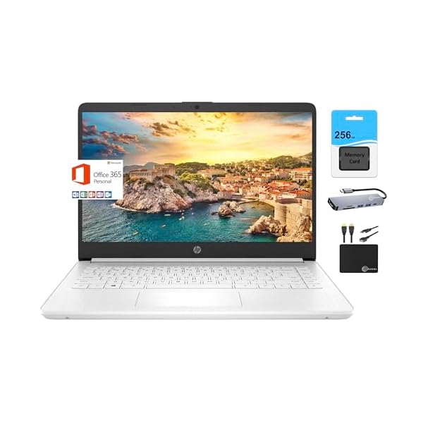 HP 14" Laptop, 16GB RAM, 320GB (64GB eMMC+ 256GB Card) | Newest, HD Light Thin, Student Business, Quad-Core Intel N4120, Webcam, Wi-Fi, Long Battery, Windows 11S