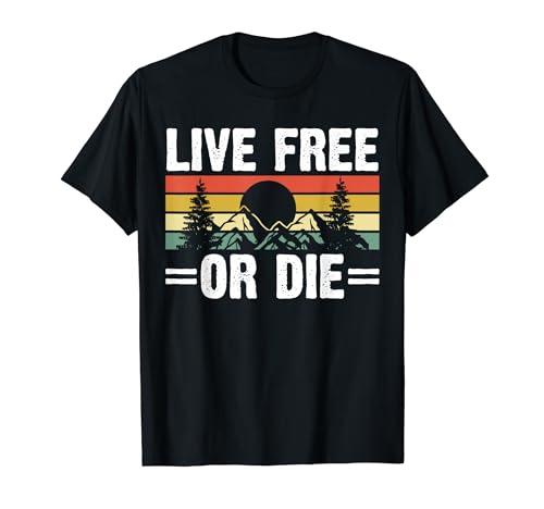 Live Free Or Die Retro Naturaleza Vintage New Hampshire Camiseta