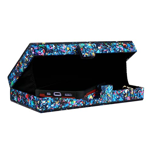 Image of Gets Acrylic Purses and Handbags for Women Multicolor Perspex Geometric Patterns Box Clutch Banquet Evening Crossbody Handbag