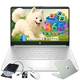 HP Flagship Everyday Laptop Computer - Win 11 Pro & AI-Powered 1-Y Office 365 • Intel Quad-Core(up to 3.4GHz) • Long Battery • 32G RAM • 128G UFS • w/256G SD Card & DVD Drive for Student & Business