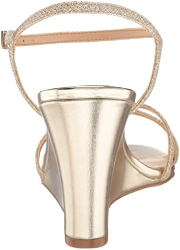 Jewel Badgley Mischka Women's DEXTRA Wedge Sandal, Gold Fabric, 6 | Image 2