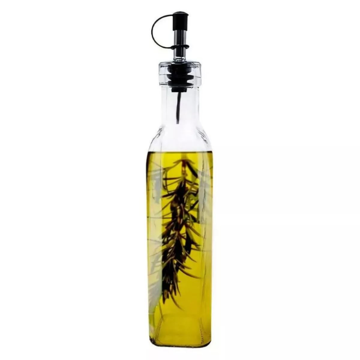 Galheteiro de Vidro com Bico Dosador e Tampa Porta Azeite Vinagre Óleo Tempero e Molhos