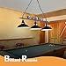 Mcacggo 3-Light Billiard Pool Table Lights Hanging Over Pool Table, Black Matte Metal Shades with Billiard Ball Decor, for Billiards Room, Snooker Table, Kitchen Island