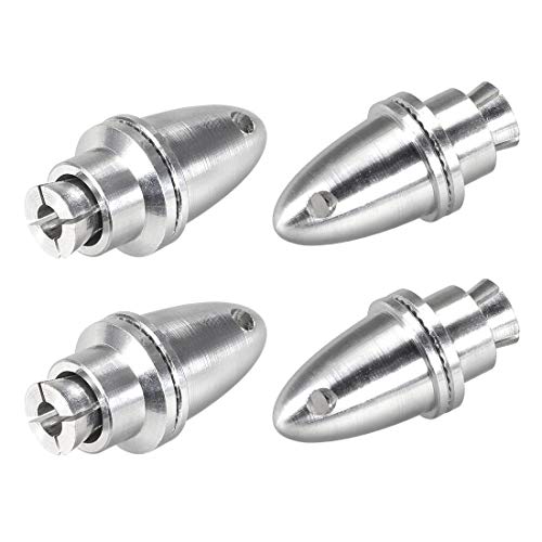 uxcell 4PCS RC Airplane Spinners Propeller Adapter 4mm Aperture and 6.35mm Output Axle