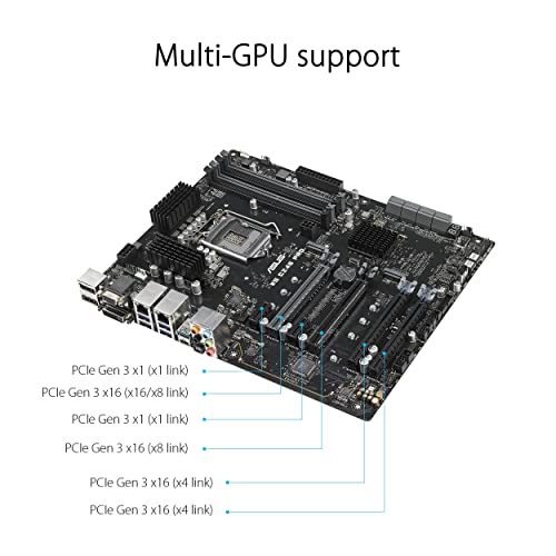 Asus WS C246 PRO Scheda Madre per Workstation, Intel Processor Socket 1151, 4x Schede Video, RAM 4 Slot fino a 64 GB, 2x LAN, 1x M.2, ATX - Scheda madre - Immagine 2